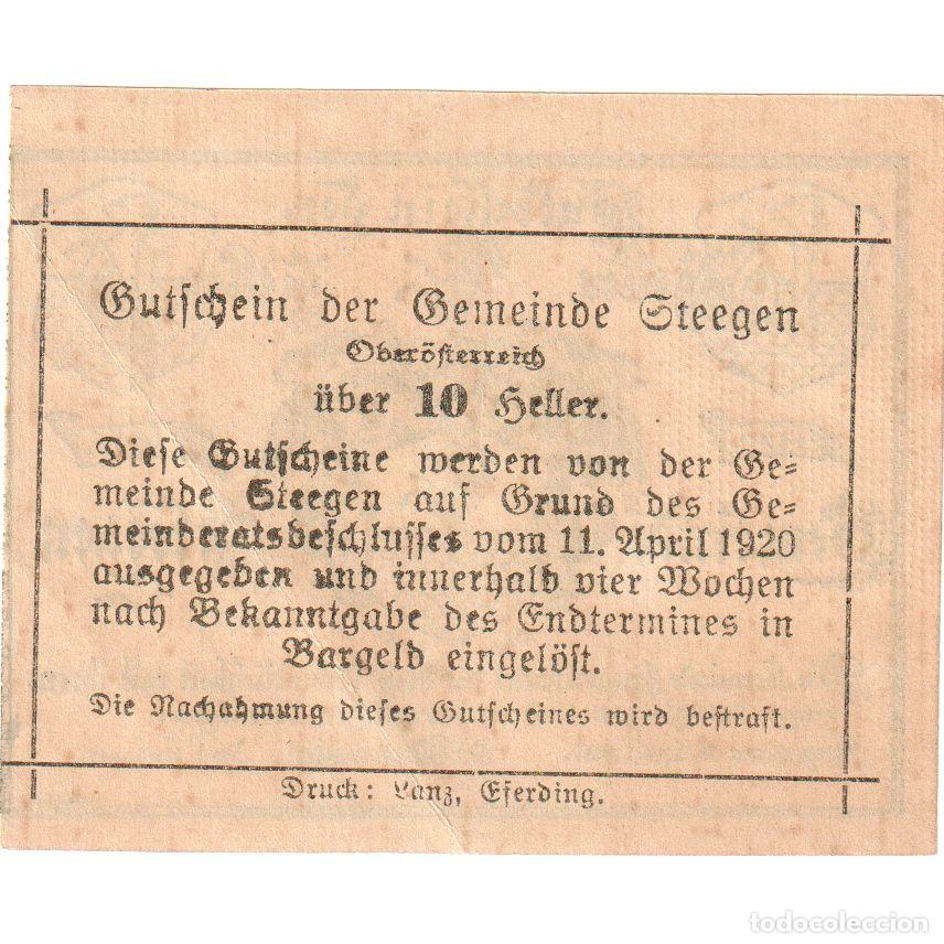Billetes extranjeros: [#289526] Austria, Steegen, 10 Heller, SC - Foto 2
