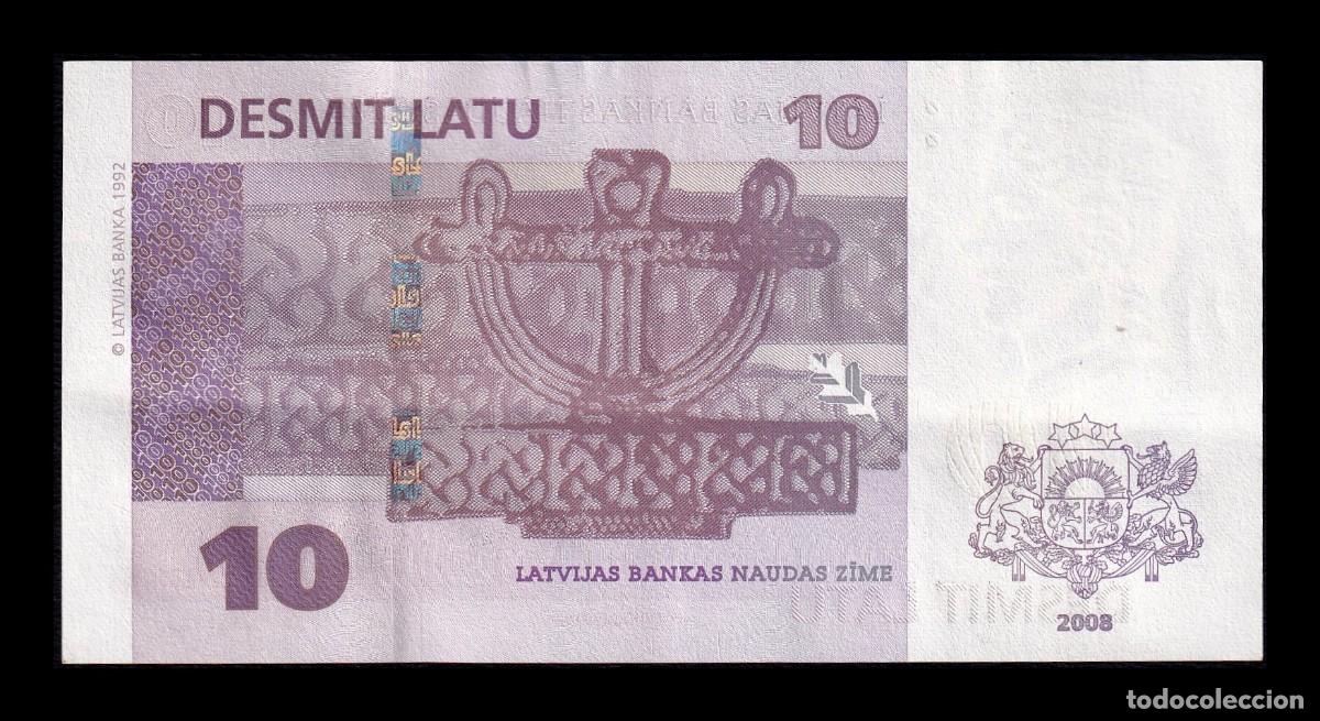 Billetes extranjeros: Letonia 10 Latu 2008 Pick 54 Ebc Xf - Foto 2