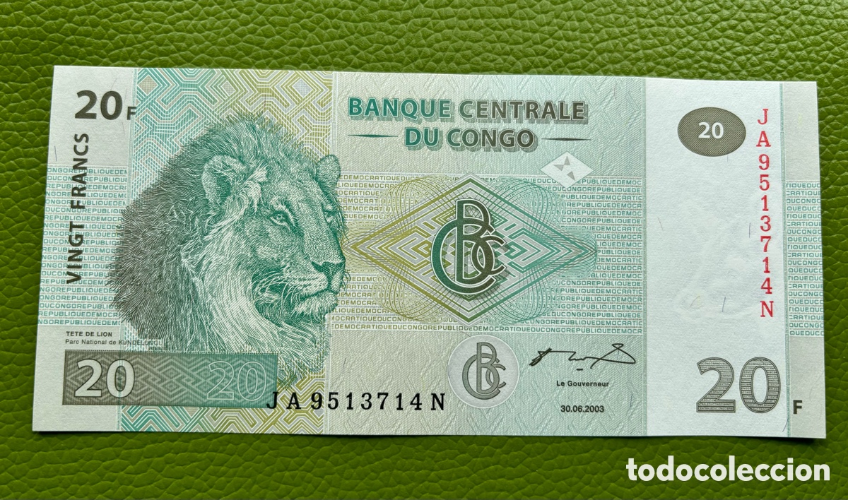 Billetes extranjeros: CONGO. 20 FRANCOS. (2003) - Foto 1