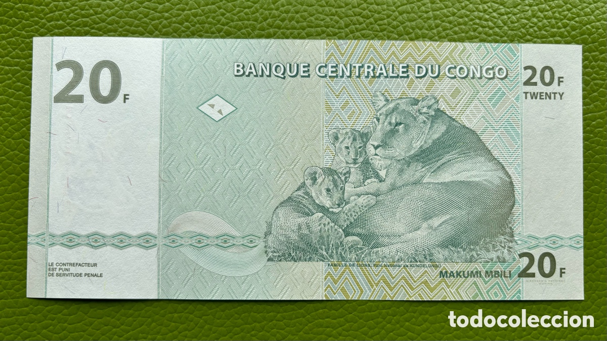 Billetes extranjeros: CONGO. 20 FRANCOS. (2003) - Foto 2