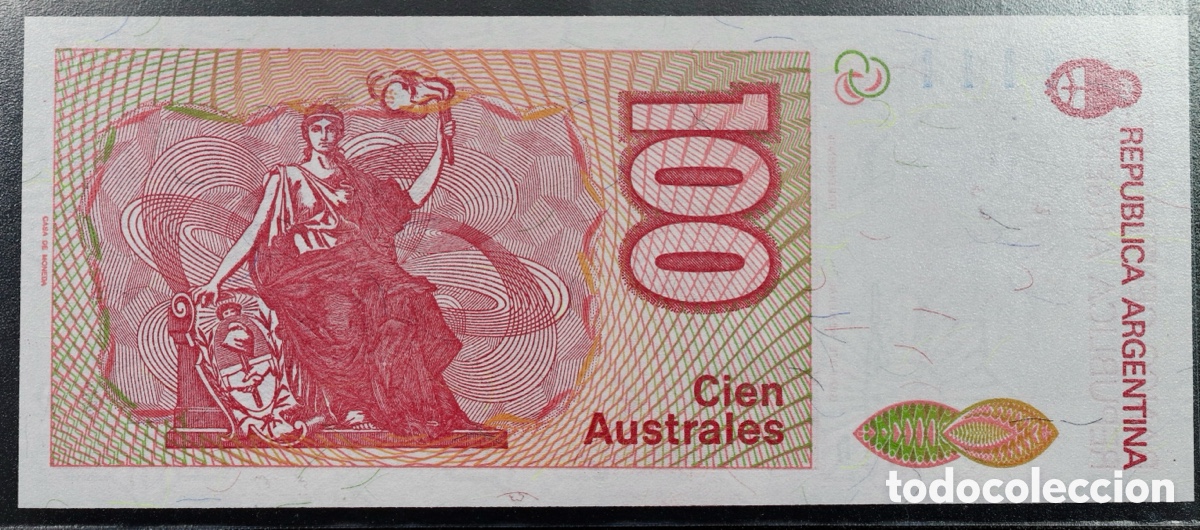 Billetes extranjeros: ARGENTINA, 100 AUSTRALES - Foto 2