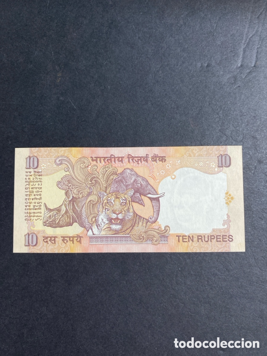 Billetes extranjeros: Billete de India 10 rupees - Foto 2