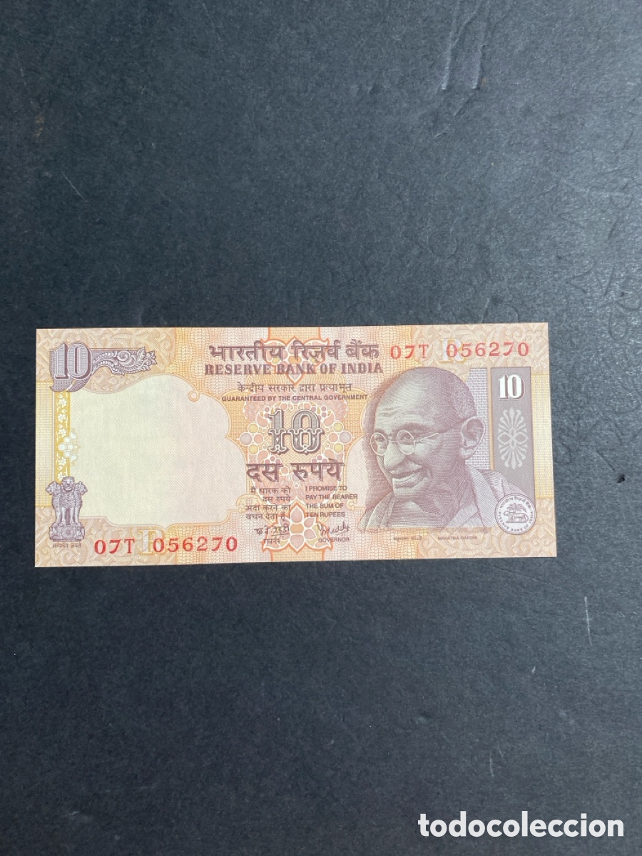 Billetes extranjeros: Billete de India 10 rupees - Foto 1