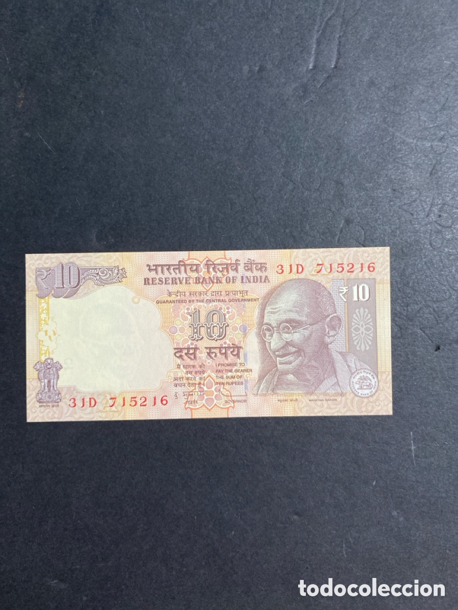 Billetes extranjeros: Billete de India 10 rupees - Foto 1