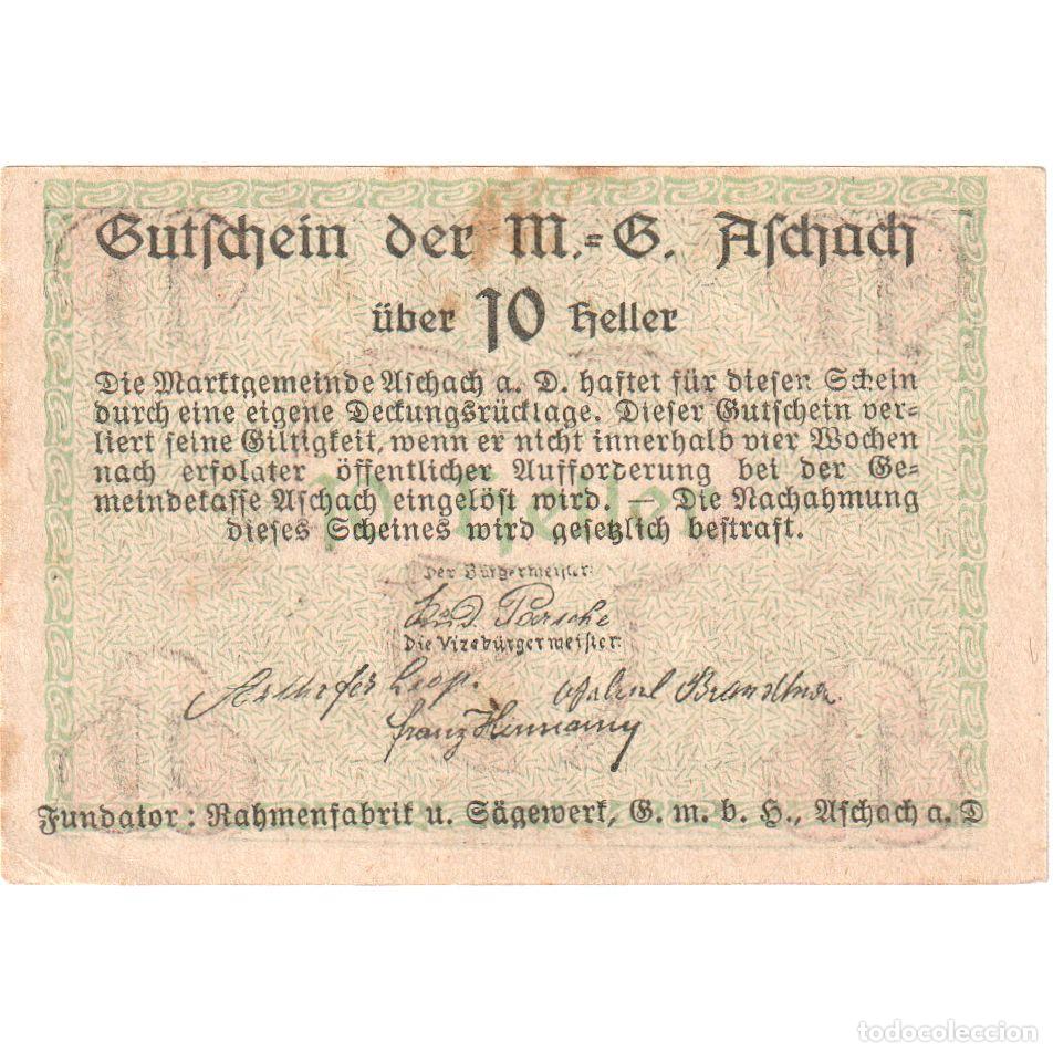 Billetes extranjeros: [#289569] Austria, Aschach, 10 Heller, MBC - Foto 1