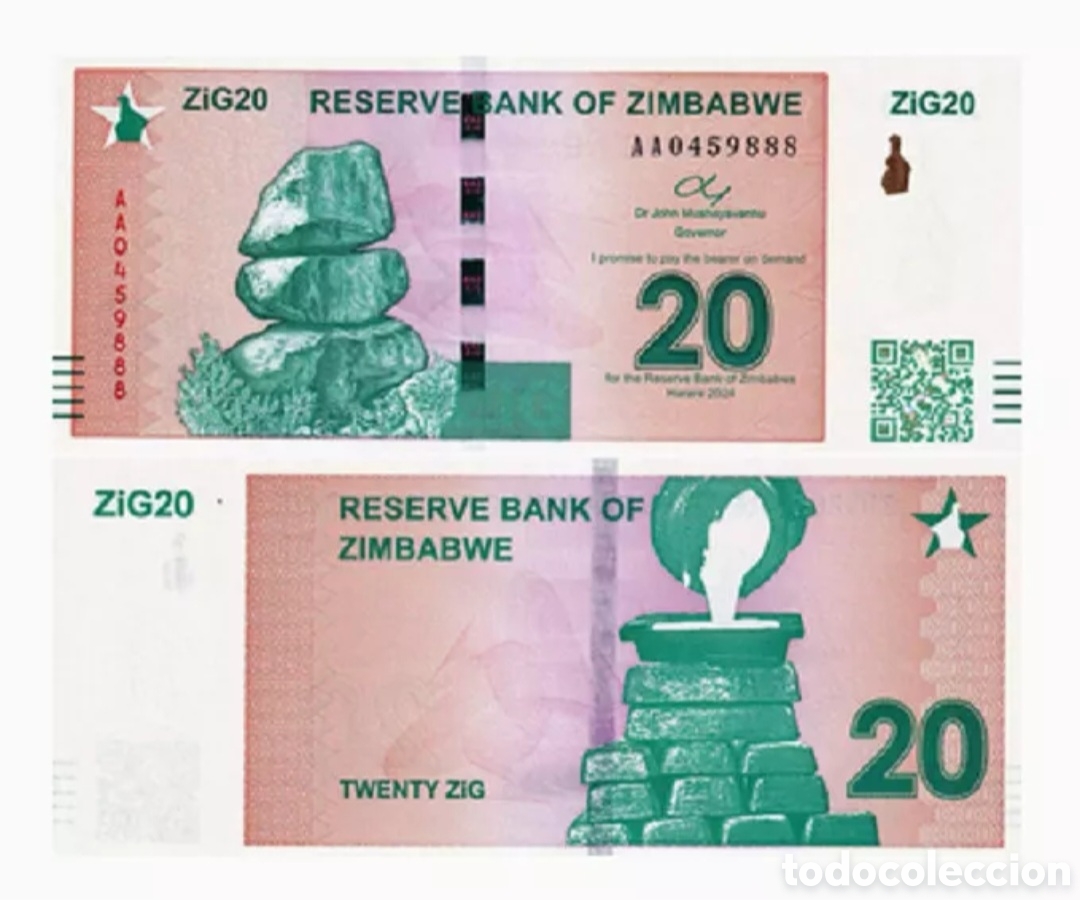 Billetes extranjeros: Con certificado Billete zimbabwe zig original %s/c - Foto 1
