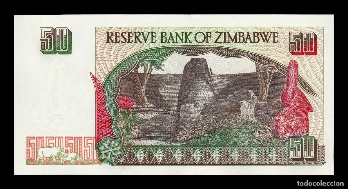 Billetes extranjeros: Zimbabwe 50 D&oacute;lares 1994 Pick 8 Sc Unc - Foto 2
