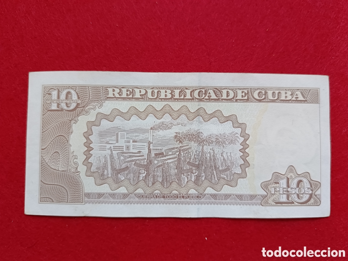 Billetes extranjeros: Billete de 10 pesos 2017 Cuba. Circulado - Foto 2