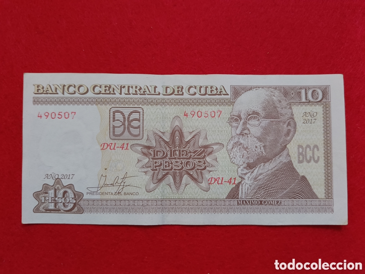 Billetes extranjeros: Billete de 10 pesos 2017 Cuba. Circulado - Foto 1