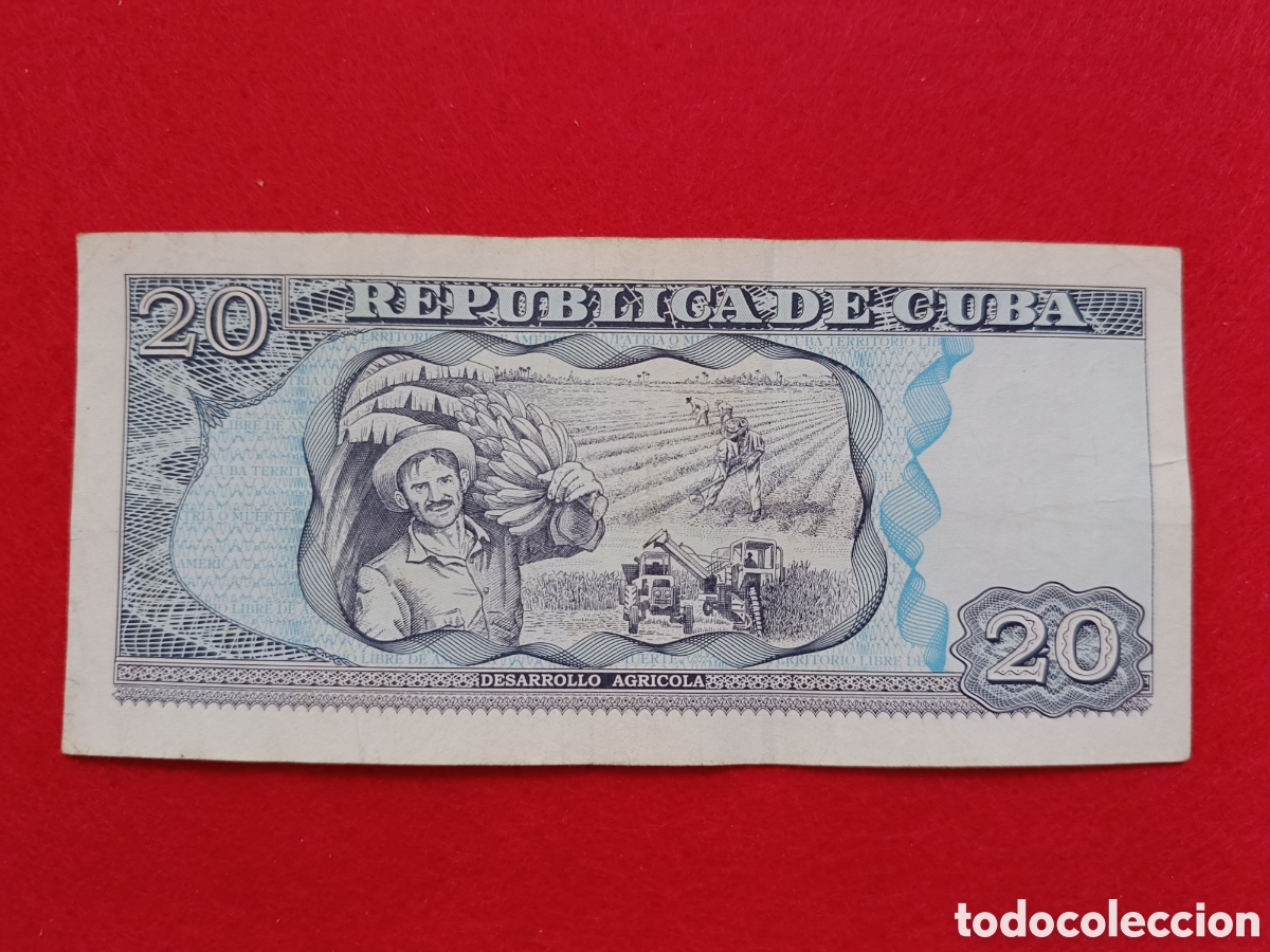 Billetes extranjeros: Billete de 20 pesos 2002 Cuba. Circulado - Foto 2