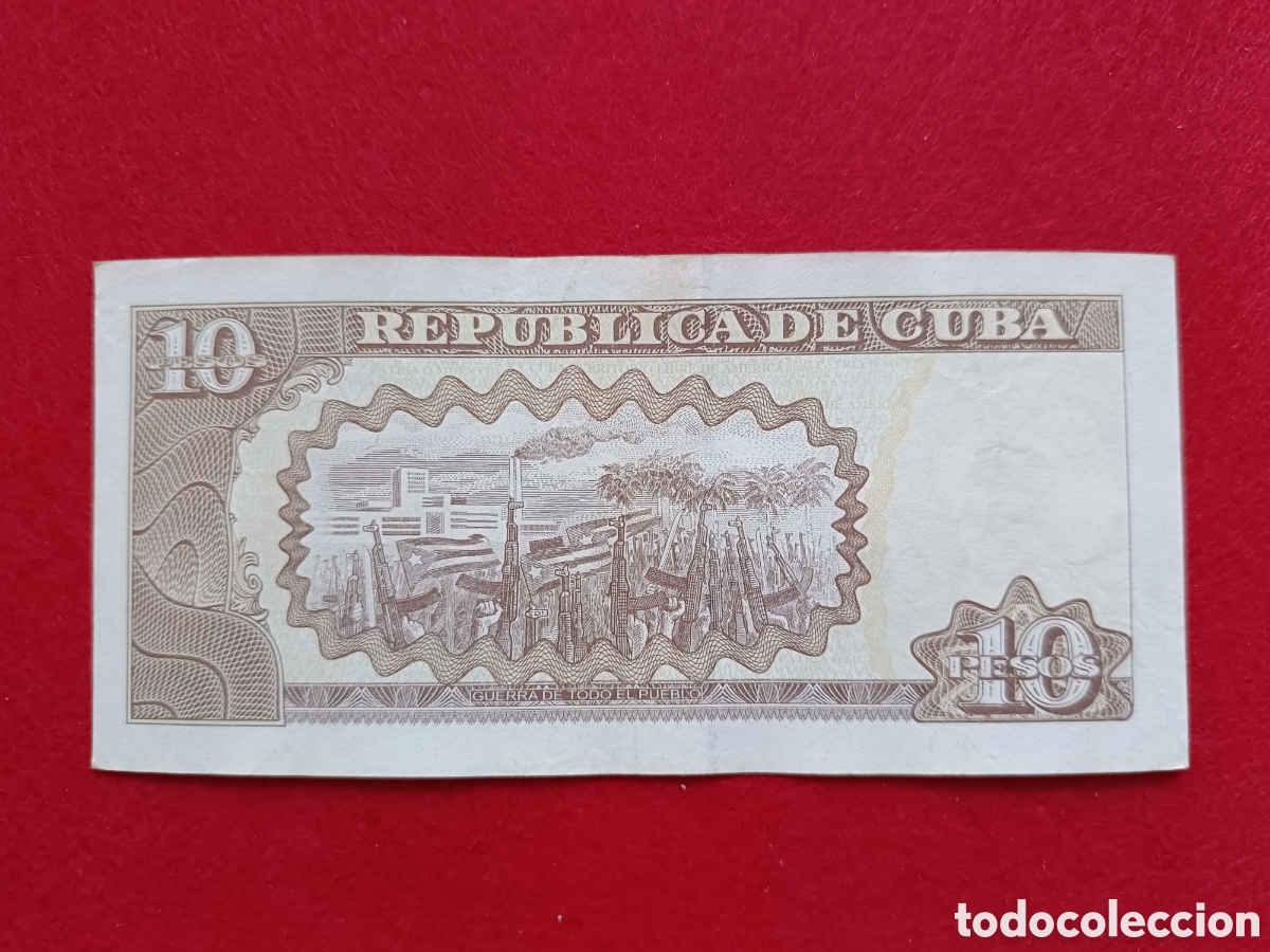 Billetes extranjeros: Billete de 10 pesos 2016 Cuba. Circulado - Foto 2