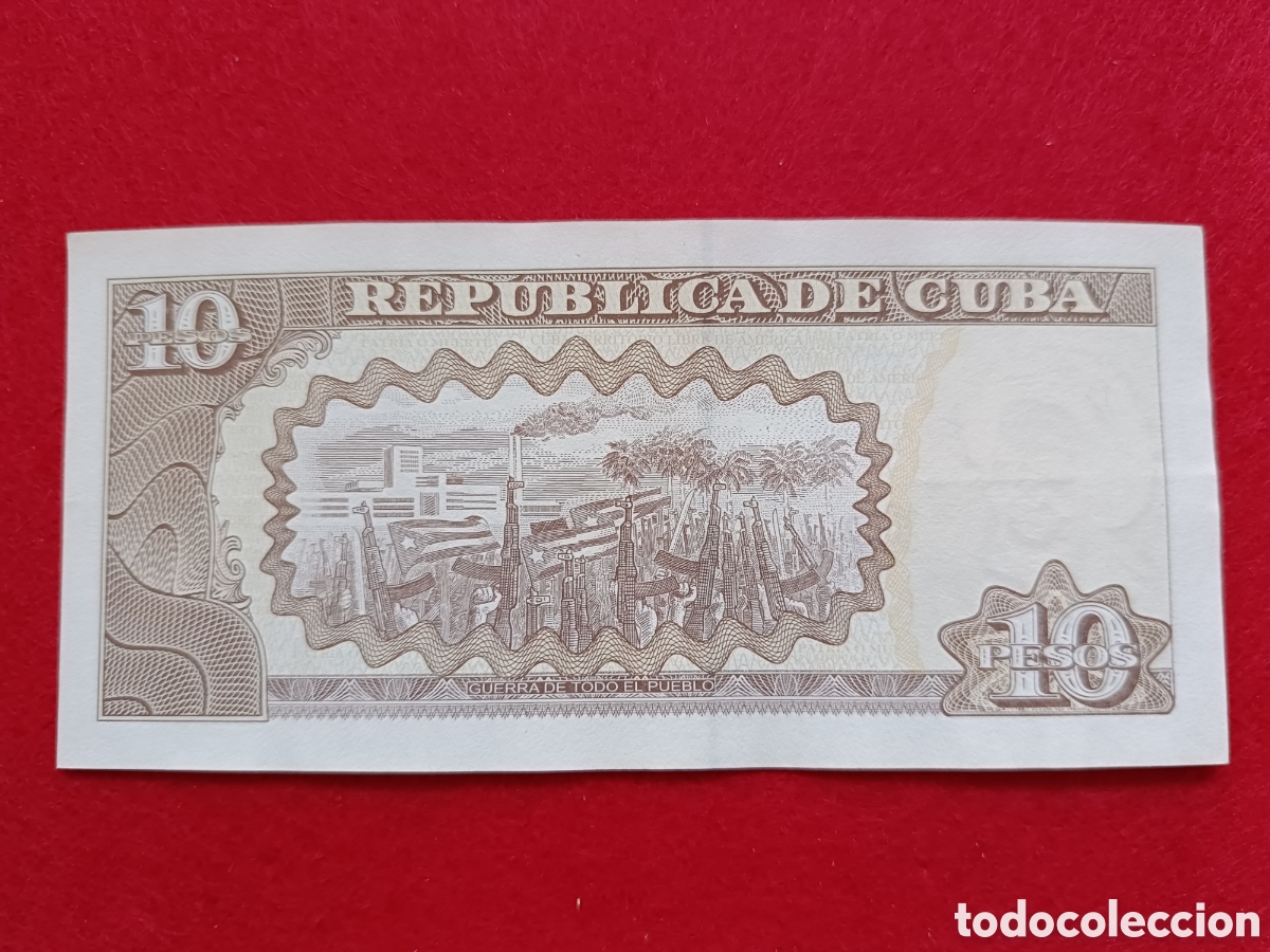 Billetes extranjeros: Billete de 10 pesos 2017 Cuba. Circulado - Foto 2