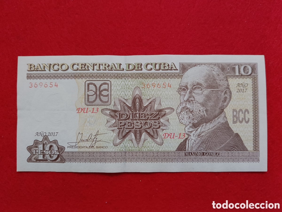 Billetes extranjeros: Billete de 10 pesos 2017 Cuba. Circulado - Foto 1
