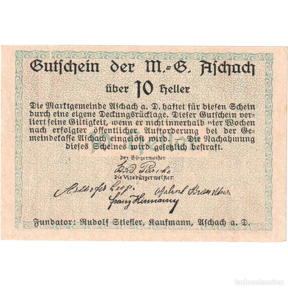 Billetes extranjeros: [#289589] Austria, Aschach, 10 Heller, SC - Foto 1