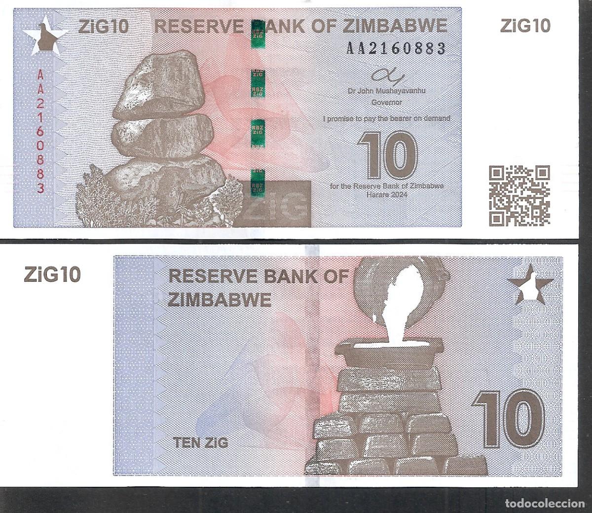 Billetes extranjeros: ZIMBABWE 10 ZIG 2024 SC/UNC - Foto 1