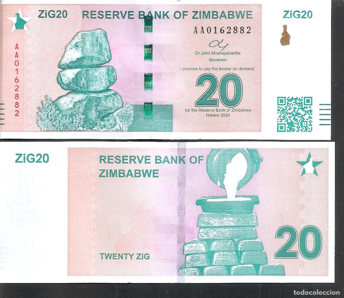 Billetes extranjeros: ZIMBABWE 20 ZIG 2024 SC/UNC - Foto 1