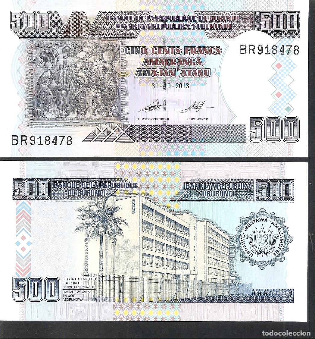 Billetes extranjeros: BURUNDI 500 FRANCOS 2013 SC/UNC - Foto 1