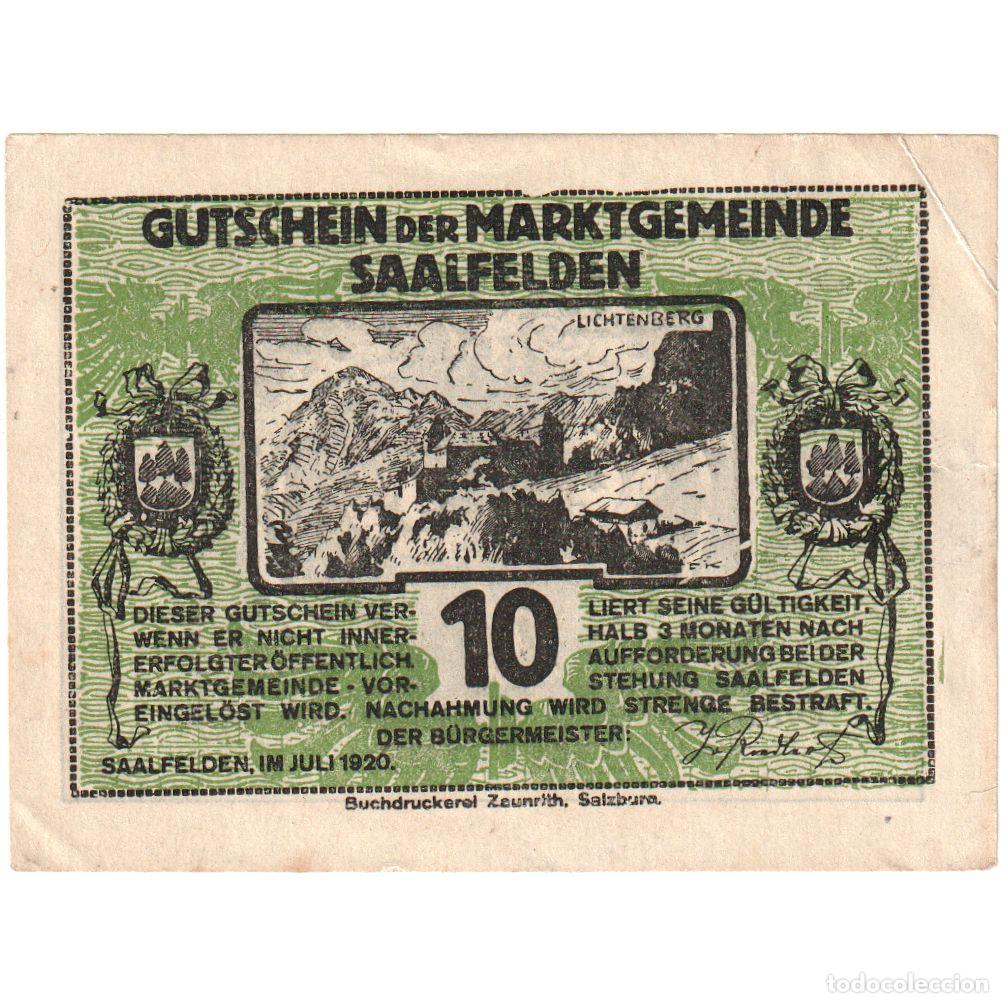 Billetes extranjeros: [#289647] Austria, Saalfelden, 10 Heller, MBC - Foto 1