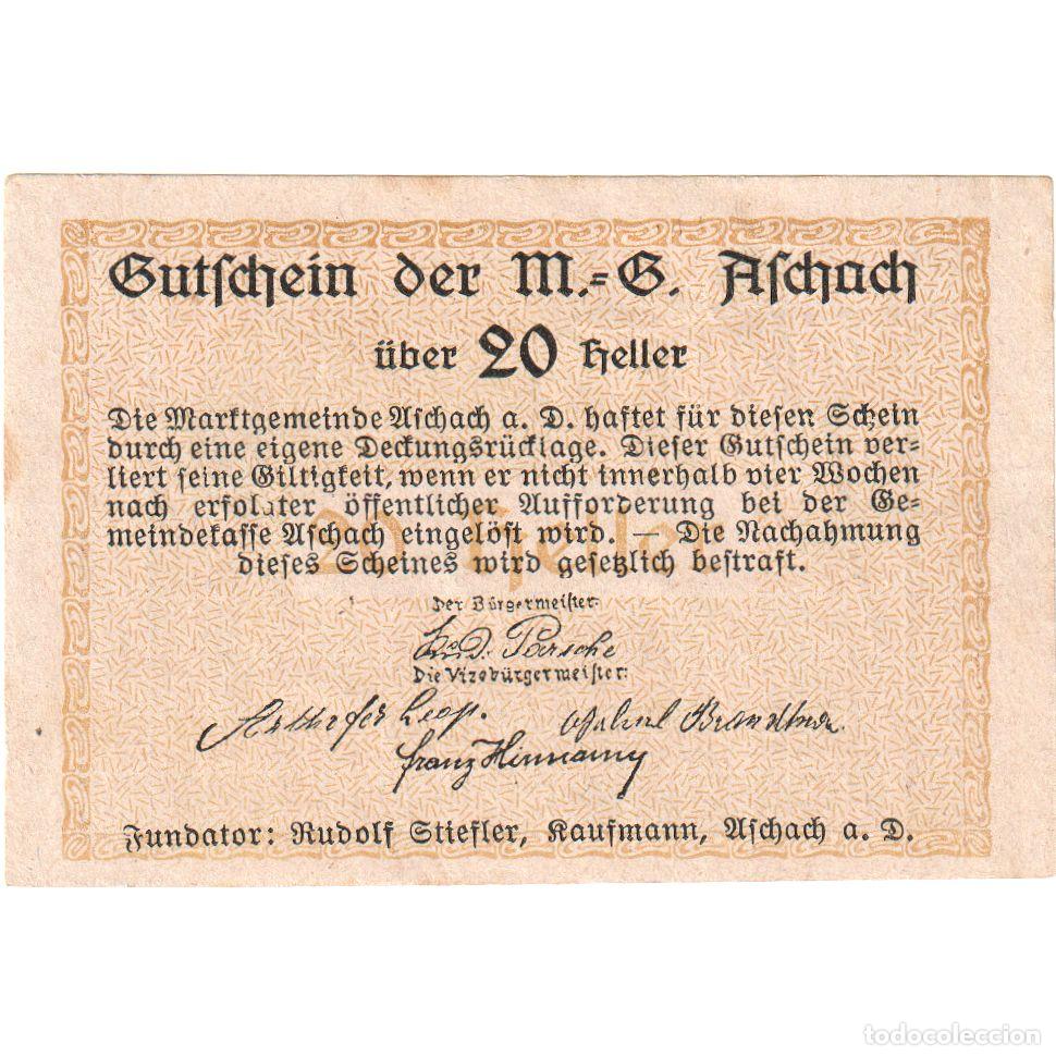 Billetes extranjeros: [#289654] Austria, Aschach, 20 Heller, MBC - Foto 1
