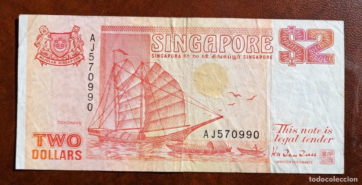 Billetes extranjeros: SINGAPUR - 2 DOLARES ( 1990 ) AJ570990 BC - Foto 1