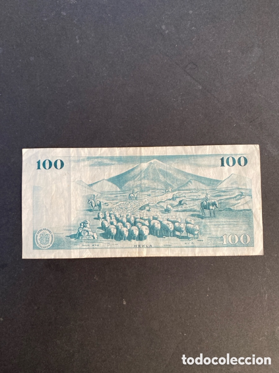 Billetes extranjeros: Billete de Islandia 100 kronur - Foto 2