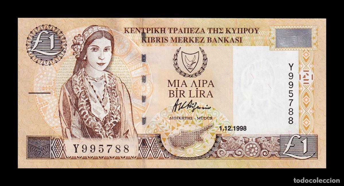 Billetes extranjeros: Chipre 1 Lira 1998 Pick 60b Sc Unc - Foto 1