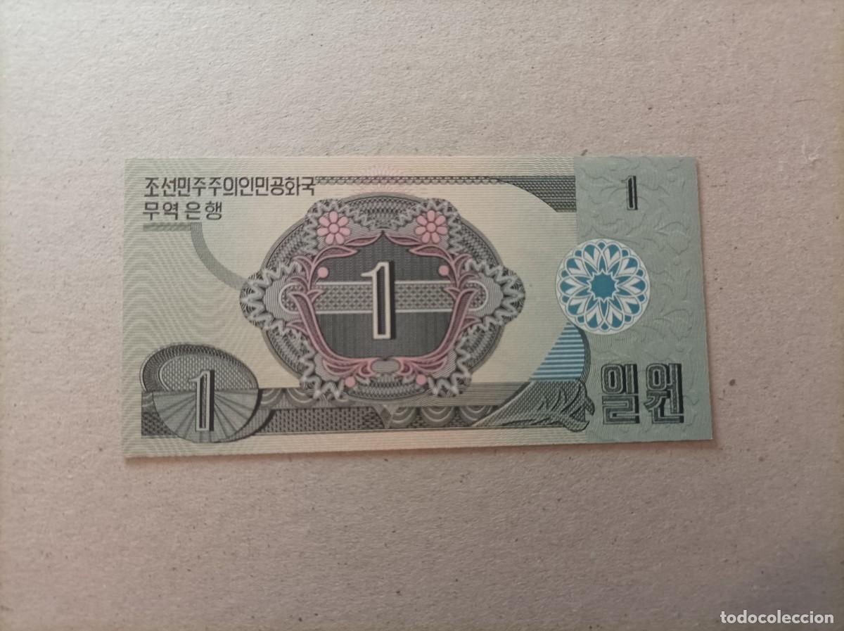 Billetes extranjeros: Billete Corea del norte, 1 won, a&ntilde;o 1998, UNC - Foto 2