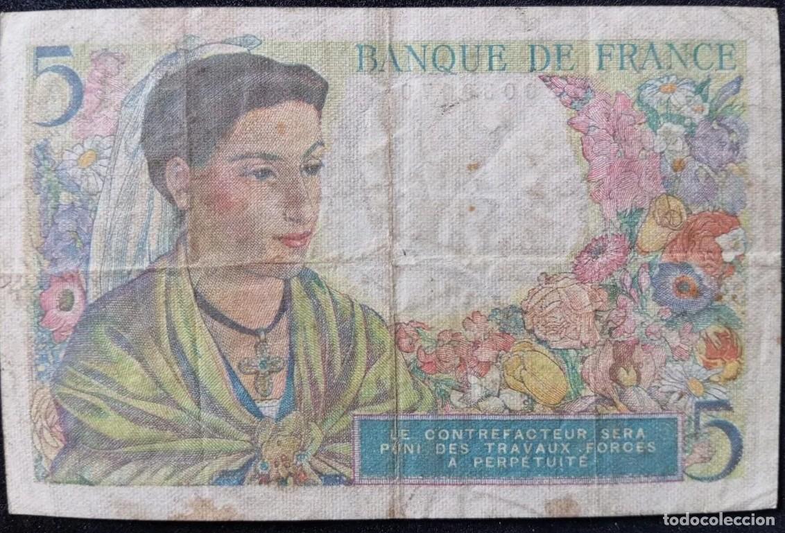 Billetes extranjeros: Francia 5 francos 1943 pick 98 (BC+) - Foto 2