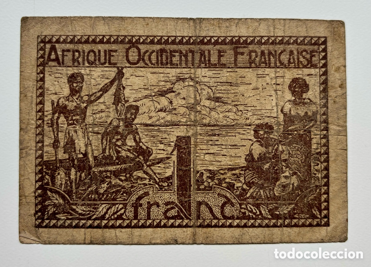 Notas Internacionais: Billete AFRICA OCCIDENTAL FRANCESA 1 Franco 1944