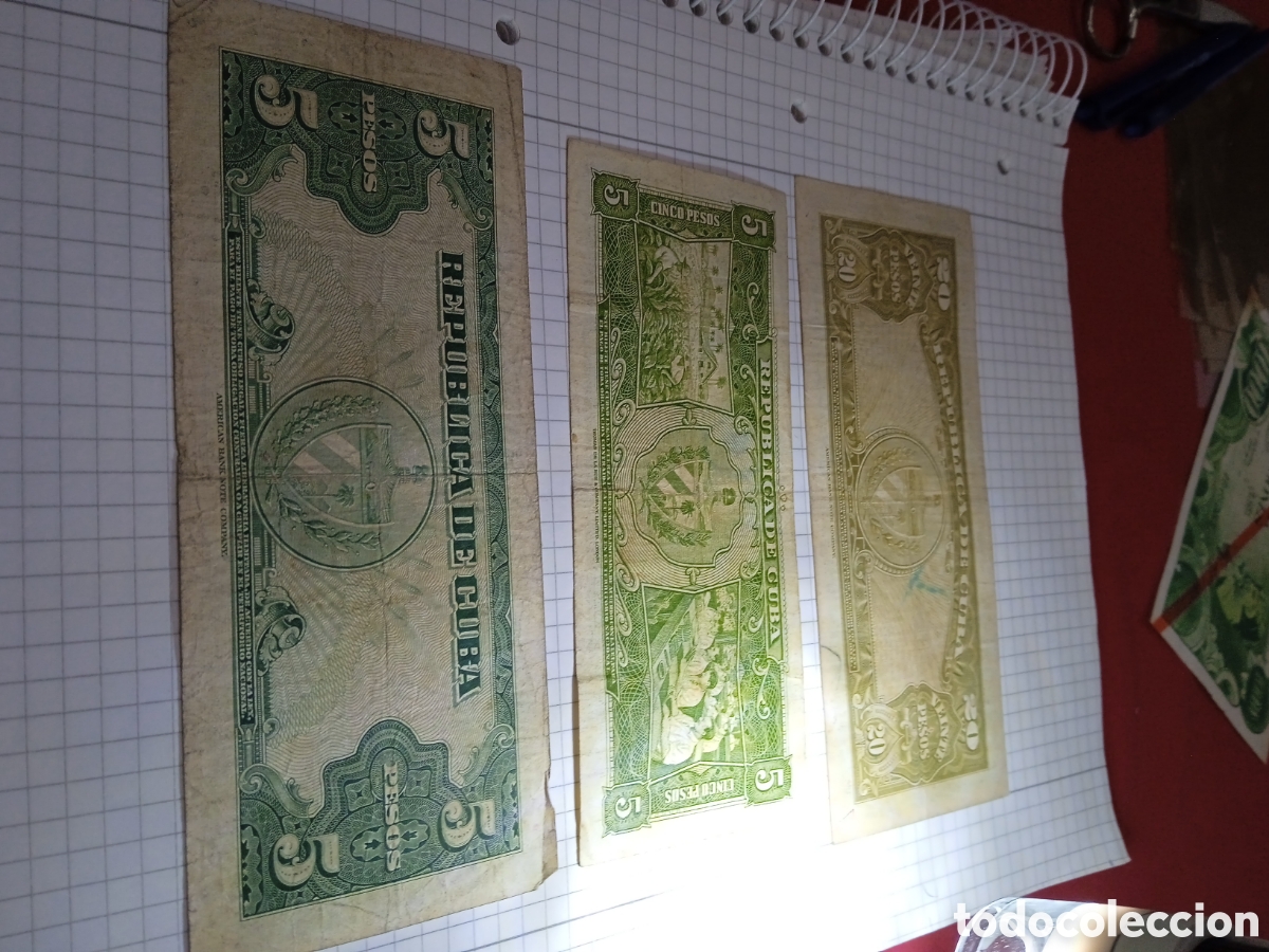 Billetes extranjeros: Lote de 3 billetes de Cuba 1949 - Foto 2