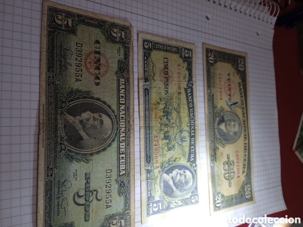 Billetes extranjeros: Lote de 3 billetes de Cuba 1949 - Foto 3