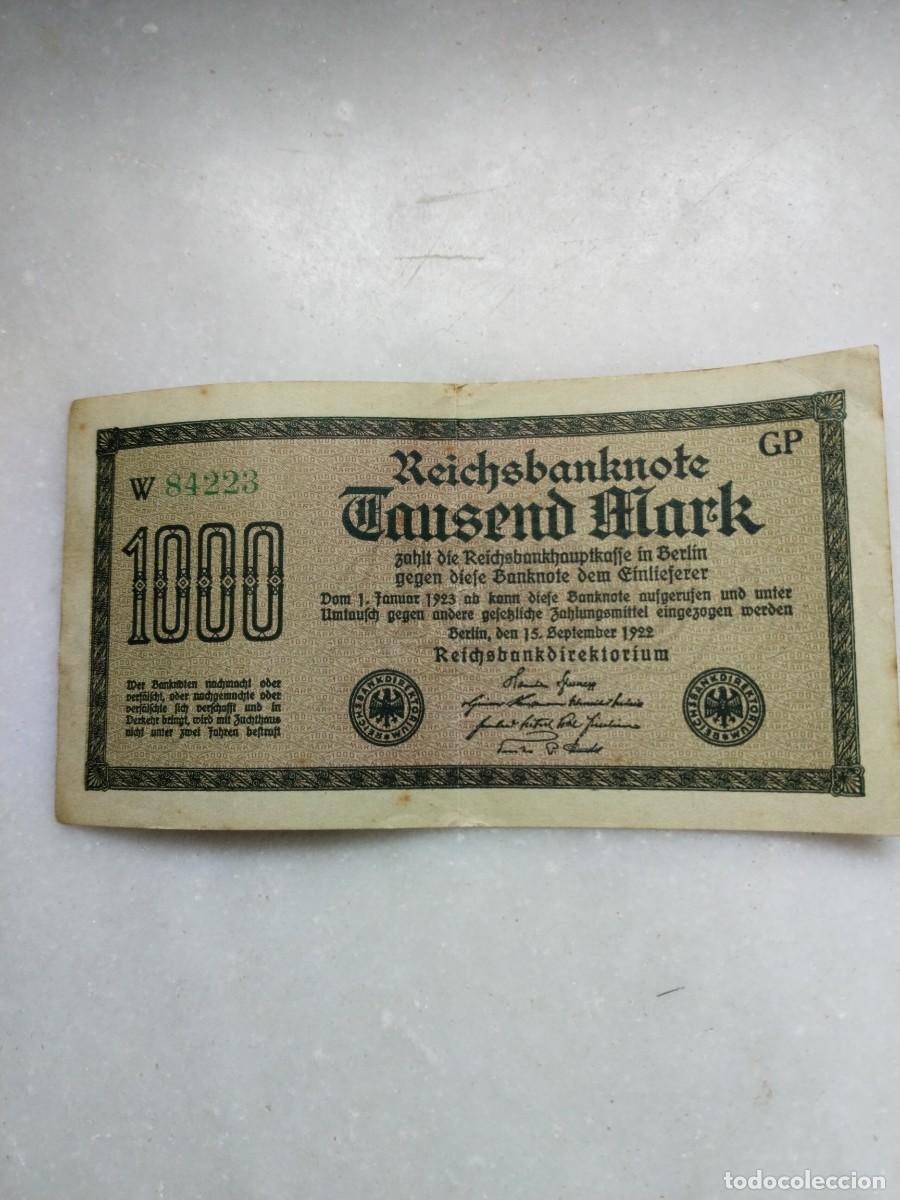 Billetes extranjeros: BILLETE DE 1000 MARCOS DEL A&Ntilde;O 1922 - Foto 1