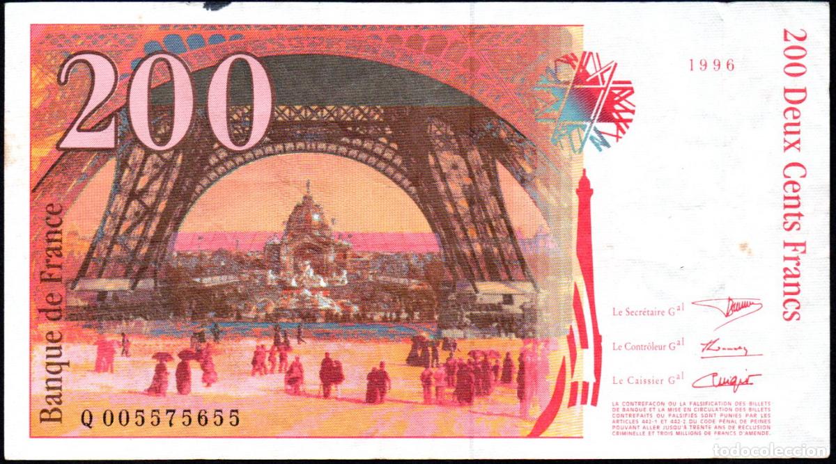 Billetes extranjeros: FRANCIA - 200 FRANCOS 1996 - Foto 2