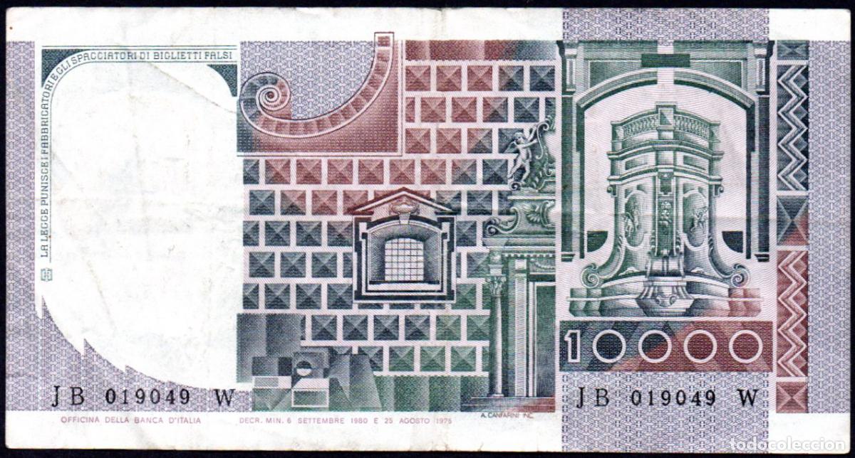 Billetes extranjeros: ITALIA - 10000 LIRAS 1976 - Foto 2