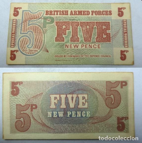 Billetes extranjeros: Billete de BRITISH ARMED FORCES FIVE NEW PENCE sin circular - Foto 1