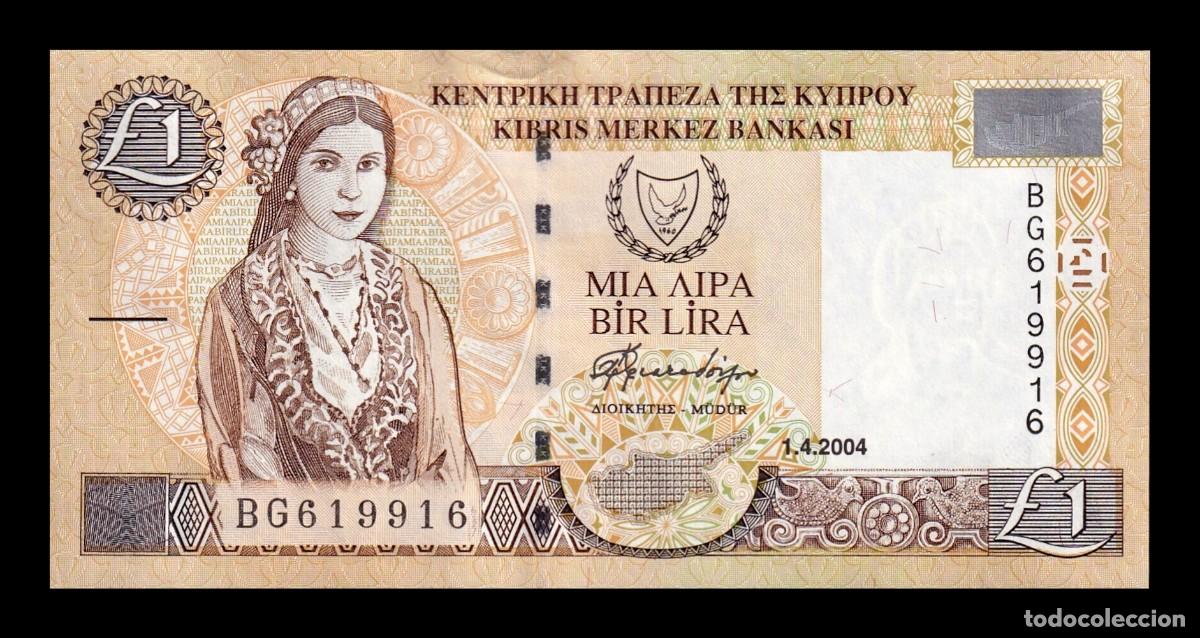 Billetes extranjeros: Chipre 1 Libra 2004 Pick 60d (2) Capicua Sc Unc - Foto 1