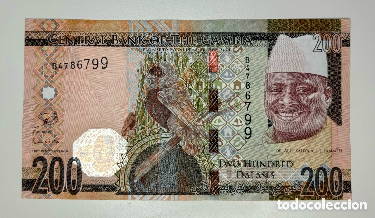 Billetes extranjeros: Billete GAMBIA 200 Dalasis (2015) SC - Foto 1