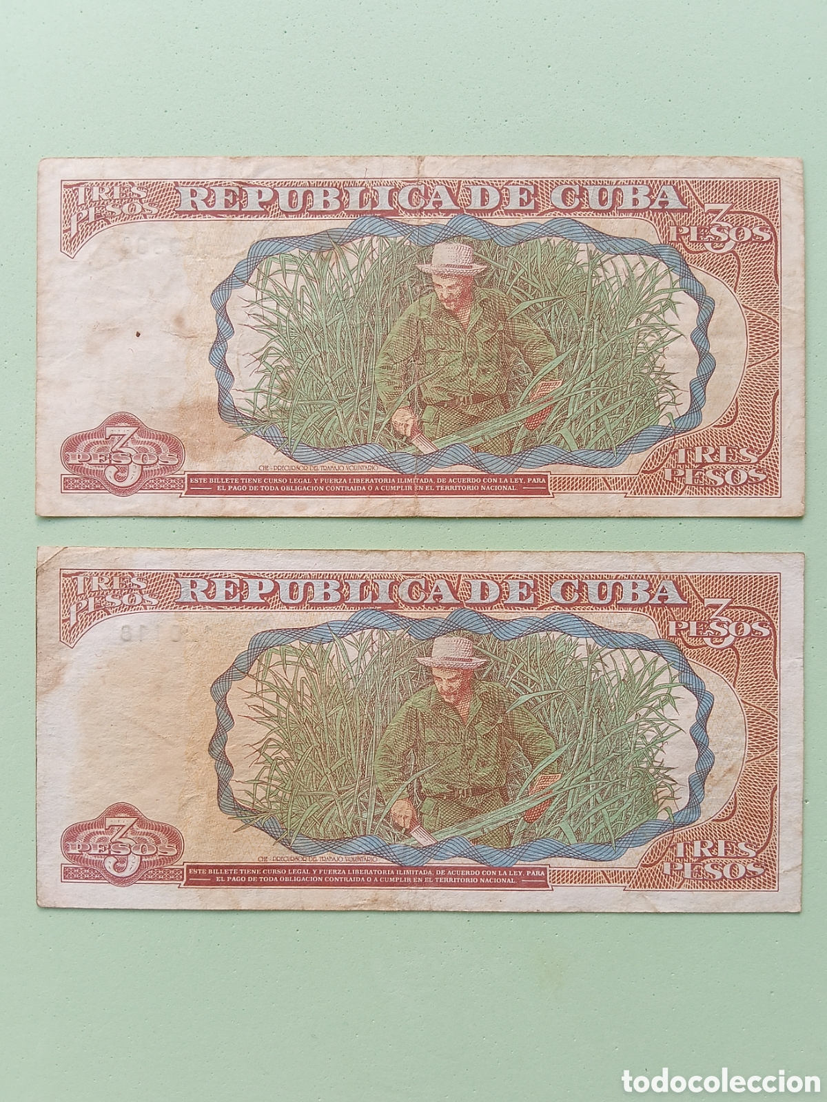 Billetes extranjeros: 3 Pesos 1995 X 2, Cuba. - Foto 2