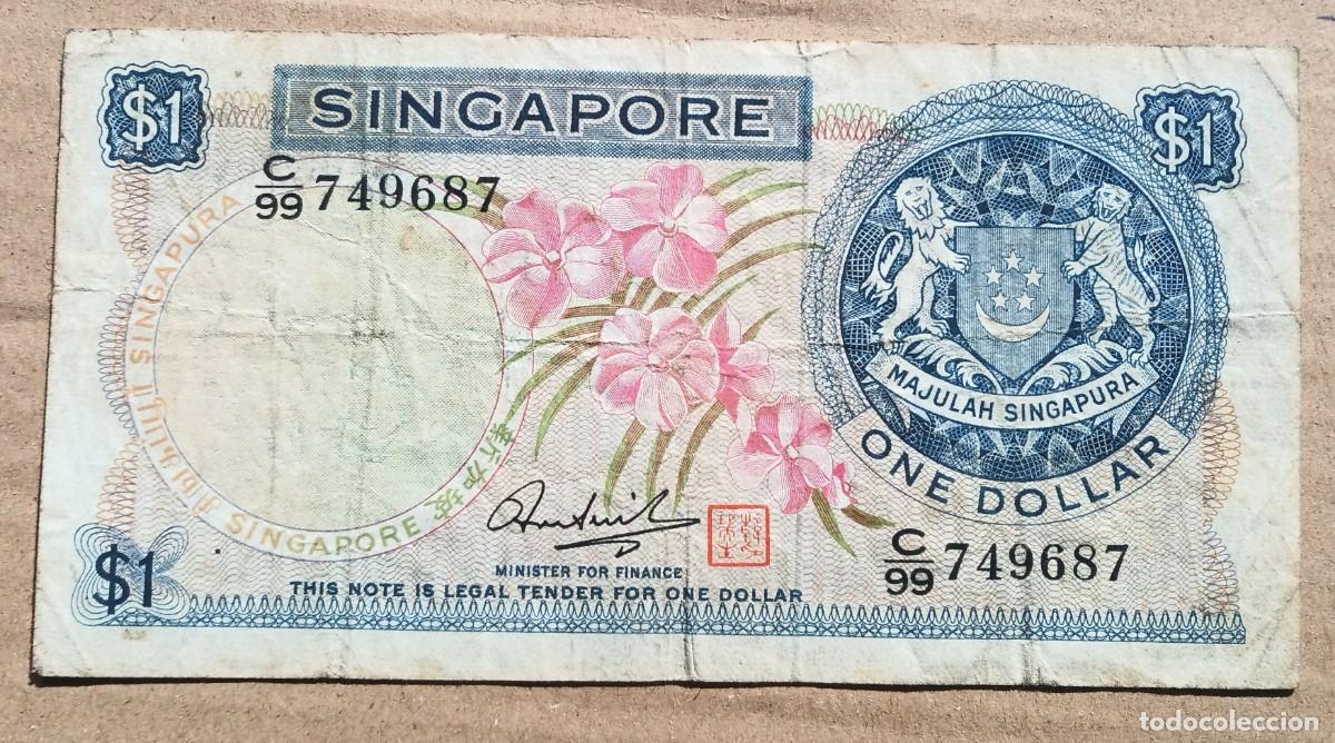 Billetes extranjeros: SINGAPUR - 1 DOLAR ( 1972 )C/99 749687 RC - Foto 1