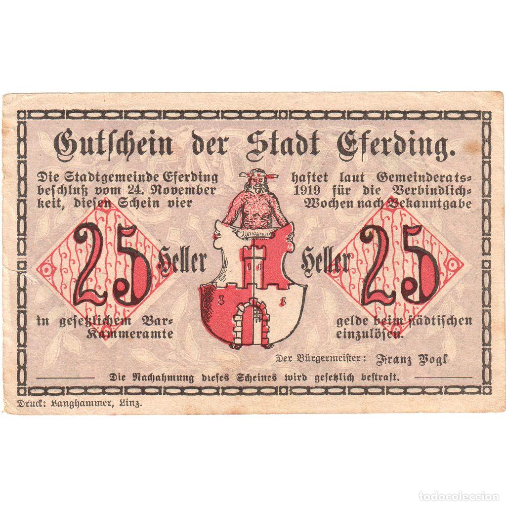 Billetes extranjeros: [#289802] Austria, Eferding, 25 Heller, MBC - Foto 1