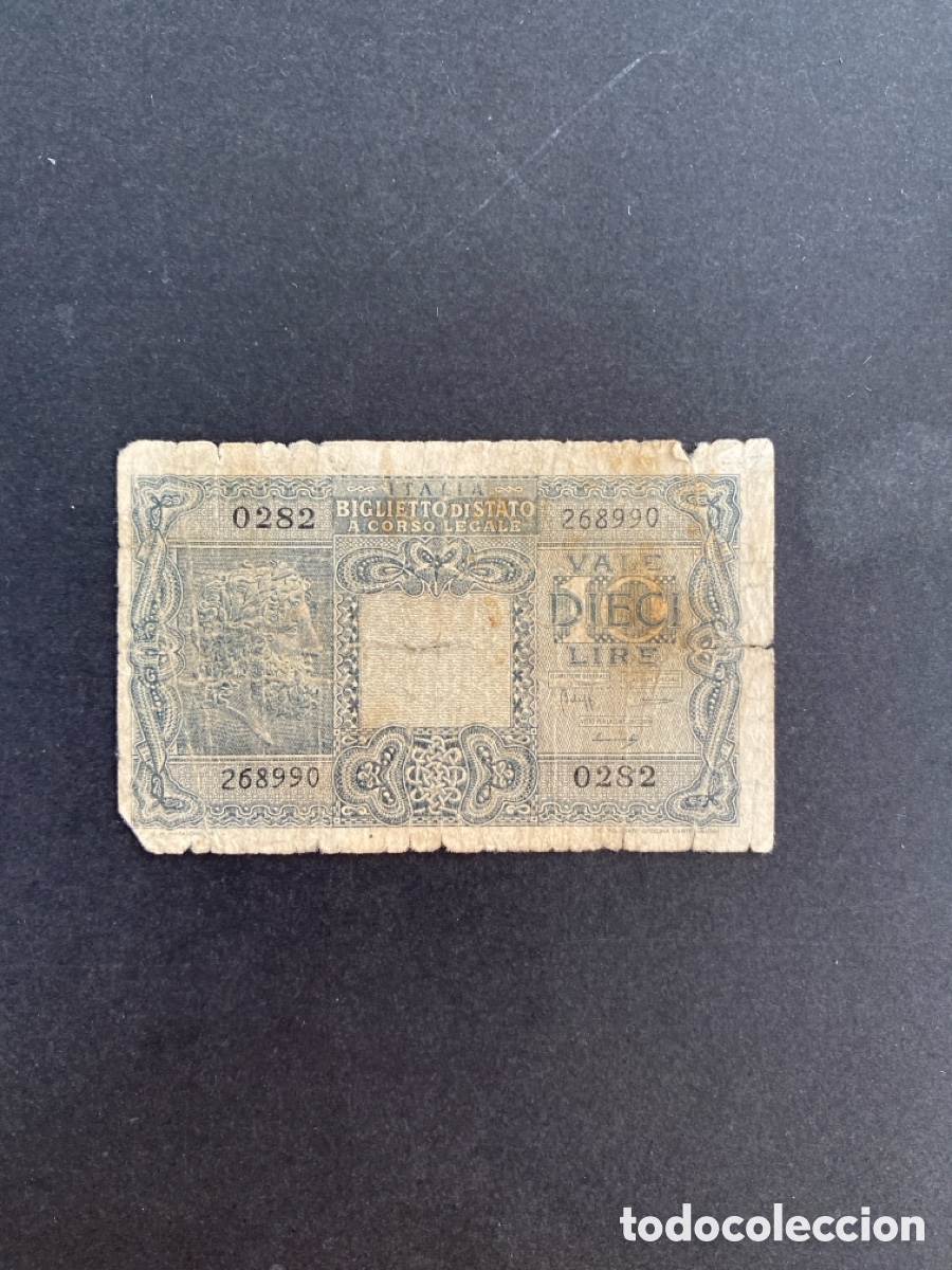 Billetes extranjeros: Billete de Italia 10 lire - Foto 1