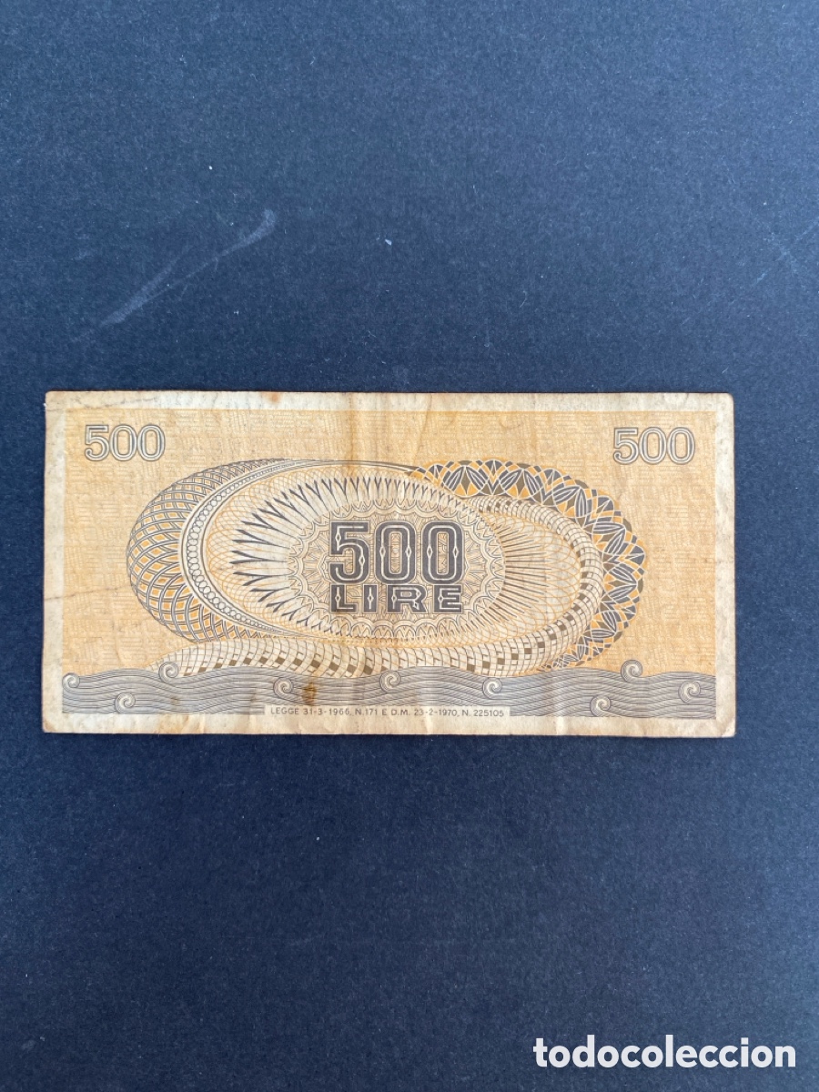 Billetes extranjeros: Billete de Italia 500 lire - Foto 2