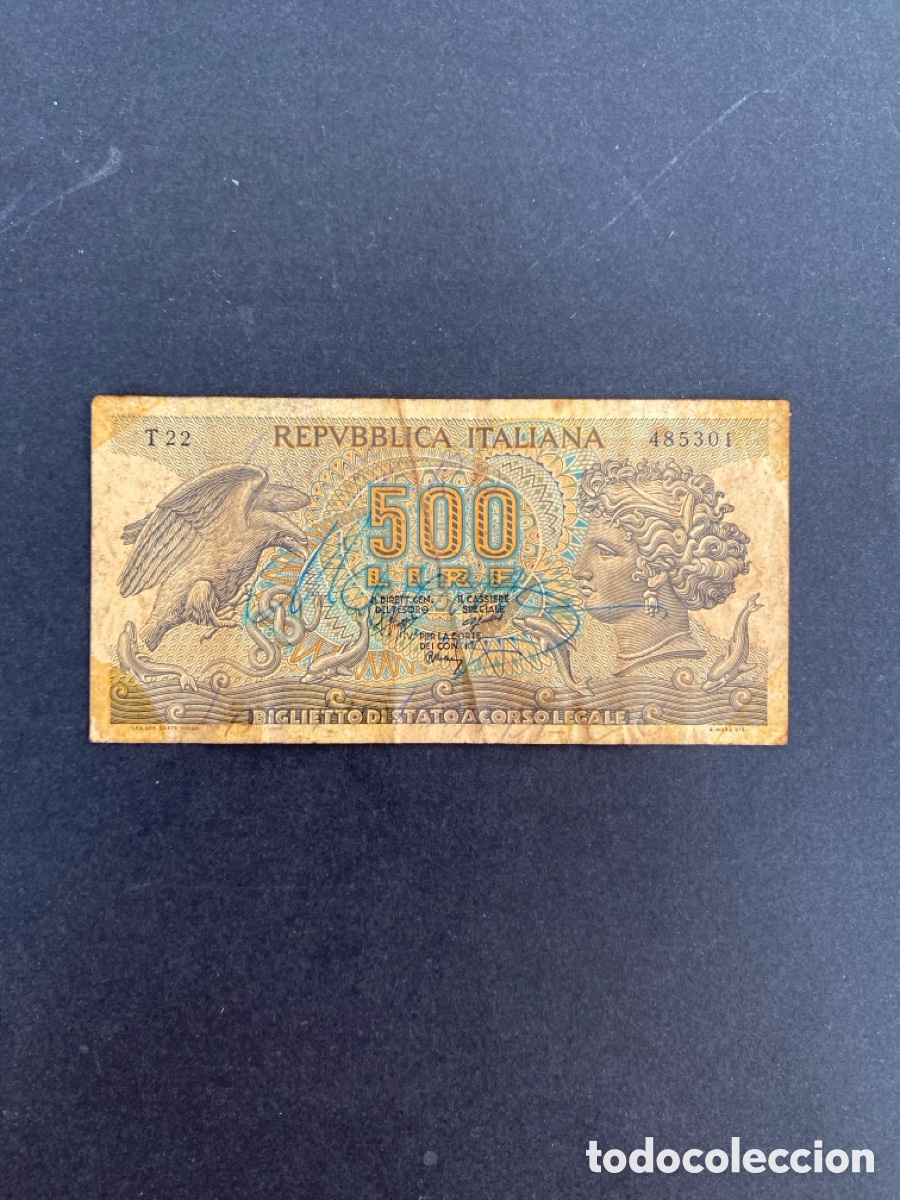 Billetes extranjeros: Billete de Italia 500 lire - Foto 1