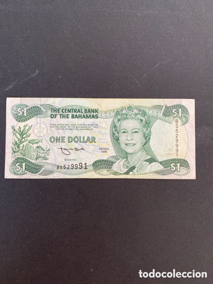 Billetes extranjeros: Billete de Bahamas 1 dollar - Foto 1