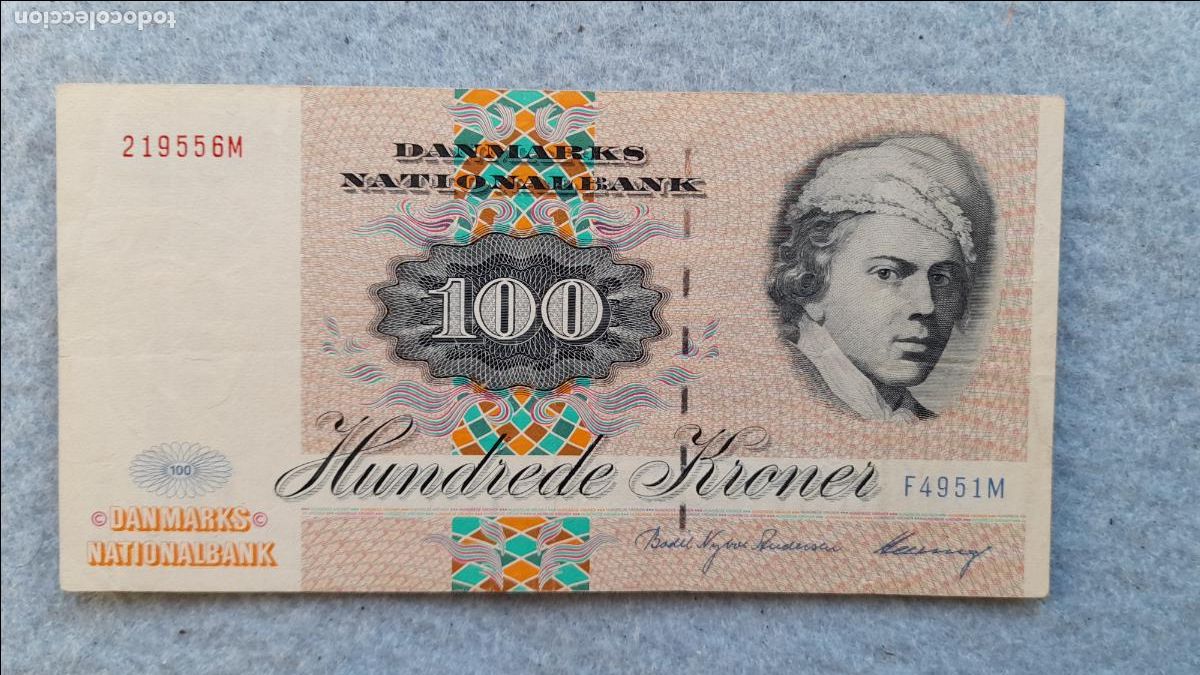 Billetes extranjeros: Dinamarca. 100 Coronas. A&ntilde;o 1972. - Foto 2