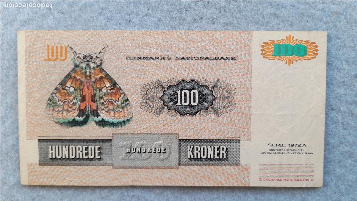 Billetes extranjeros: Dinamarca. 100 Coronas. A&ntilde;o 1972. - Foto 1