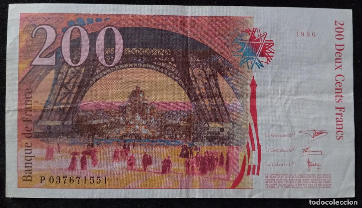 Billetes extranjeros: Francia 200 francos 1996 pick 159A (MBC) - Foto 2