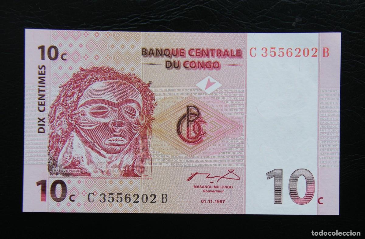 Billetes extranjeros: CONGO BILLETE DE 10 CENTIMOS 1997 NUEVO - Foto 1