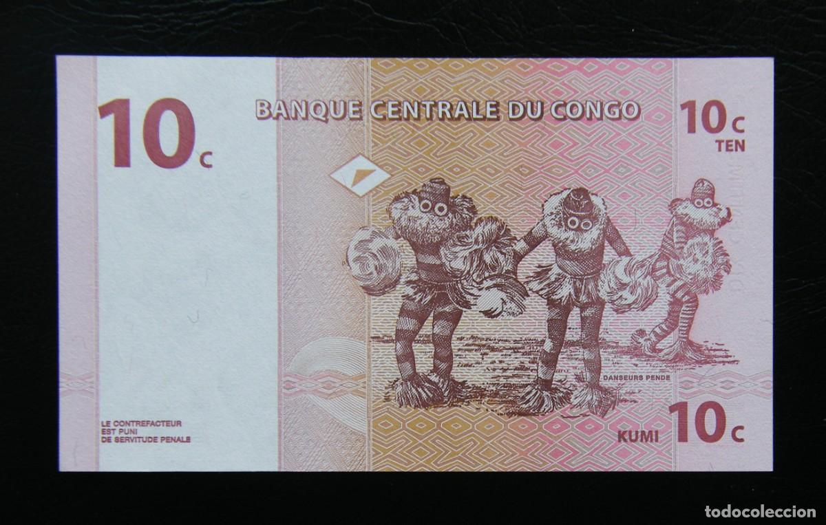 Billetes extranjeros: CONGO BILLETE DE 10 CENTIMOS 1997 NUEVO - Foto 2