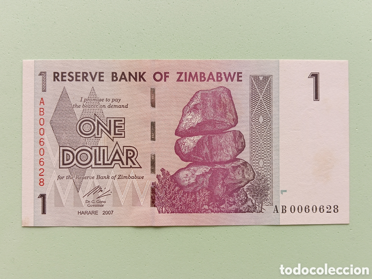 Billetes extranjeros: 1 Dollar Zimbabue. 2007 - Foto 1